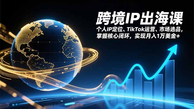 跨境IP出海课，个人IP定位、TikTok运营、市场选品，掌握核心闭环，实现月入1万美金+-愛營銷俱樂部