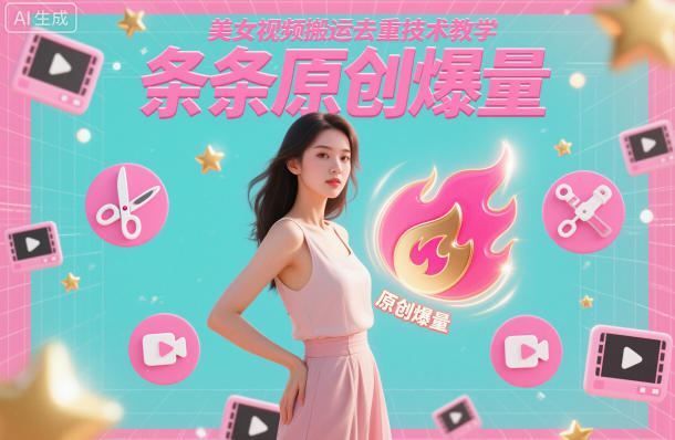 美女视频搬运去重技术教学，条条原创爆量-愛營銷俱樂部