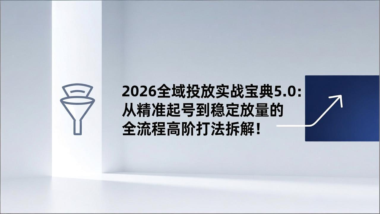 2026全域投放实战宝典5.0：从精准起号到稳定放量的全流程高阶打法拆解！-愛營銷俱樂部