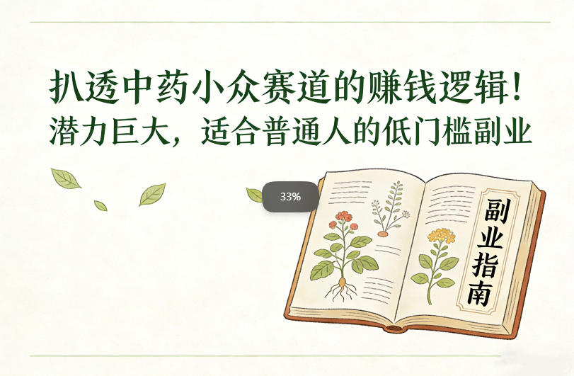 扒透中药小众赛道的賺米逻辑，潜力巨大，适合普通人的低门槛副业-愛營銷俱樂部