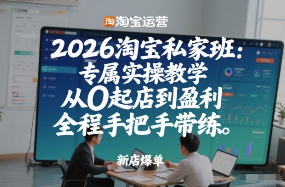 2026淘宝私家班：专属实操教学，从0起店到盈利，全程手把手带练-愛營銷俱樂部