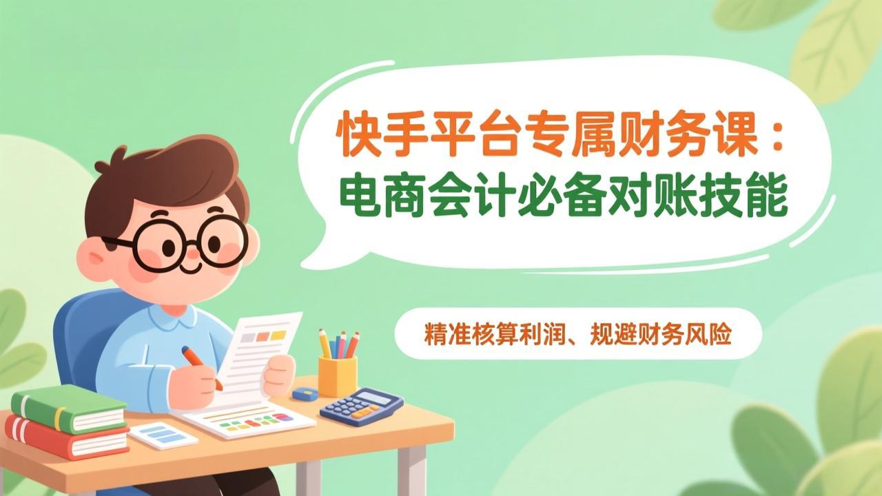 快手平台专属财务课：电商会计必备对账技能，精准核算利润、规避财务风险-愛營銷俱樂部