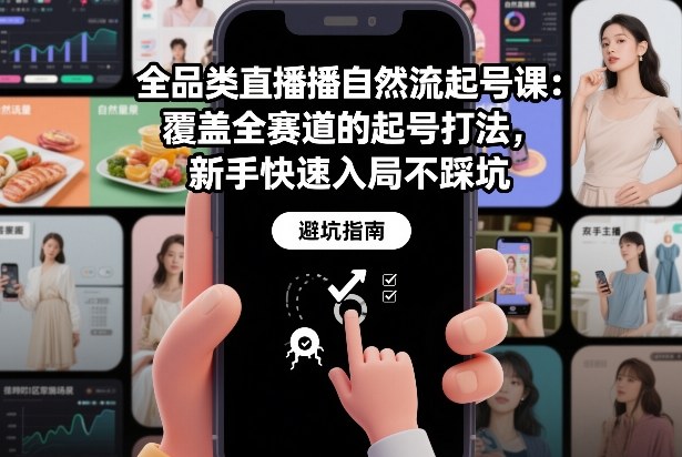 全品类直播自然流起号课：覆盖全赛道的起号打法，新手快速入局不踩坑-愛營銷俱樂部