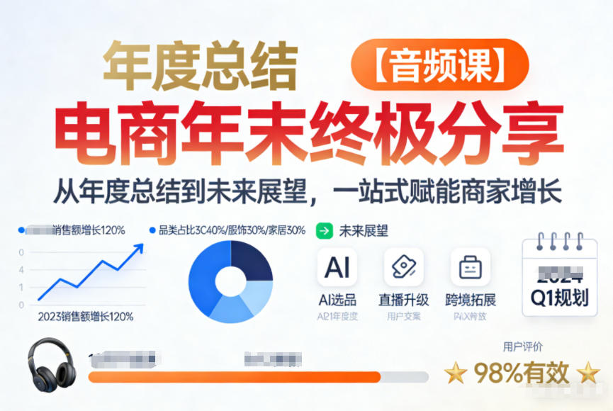 电商年未终极分享，从年度总结到未来展望，一站式赋能商家增长【音频课】-愛營銷俱樂部
