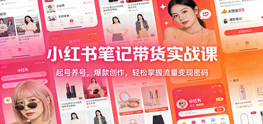 小红书笔记带货实战课：起号养号，爆款创作，轻松掌握流量变现密码-愛營銷俱樂部