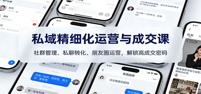 私域精细化运营与成交课：社群管理、私聊转化、朋友圈运营，解锁高成交密码-愛營銷俱樂部