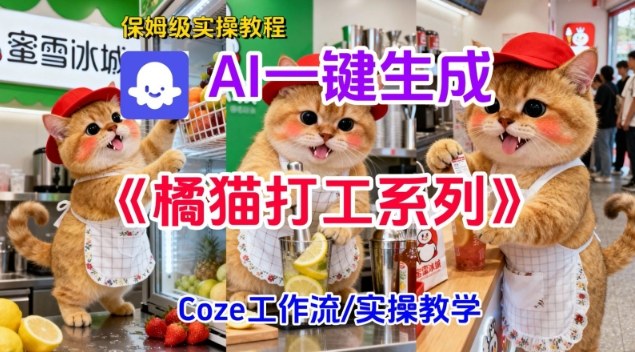 Coze扣子工作流一键生成胖橘猫打工短视频，保姆级实操搭建教学-愛營銷俱樂部