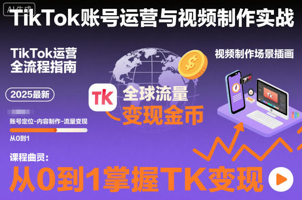 2025最新TikTok账号运营与视频制作实战全流程，从0到1掌握TK变现（含11月最新TK搬运技术）-愛營銷俱樂部