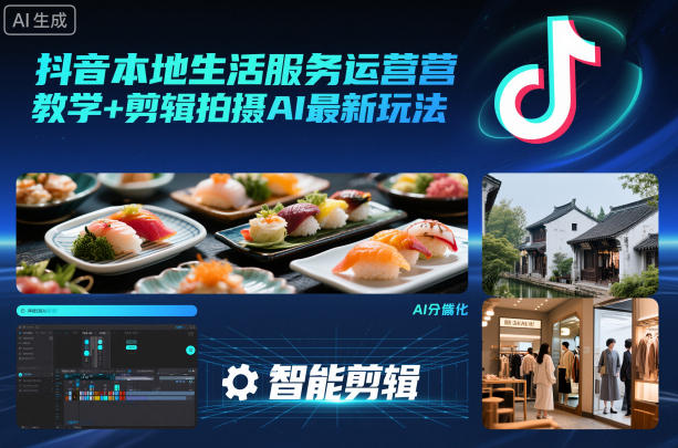 抖音本地生活服务运营教学+剪辑拍摄AI最新玩法-愛營銷俱樂部