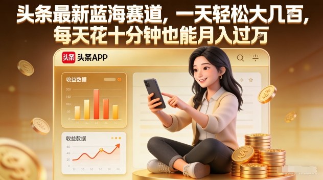 头条最新蓝海赛道,一天轻松大几张,每天花十分钟也能月入过1W【揭秘】-愛營銷俱樂部