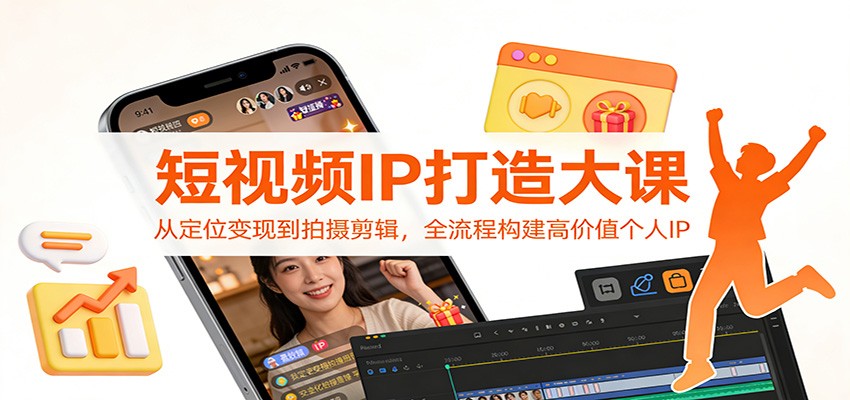 短视频IP打造大课：从定位变现到拍摄剪辑，全流程构建高价值个人IP-愛營銷俱樂部