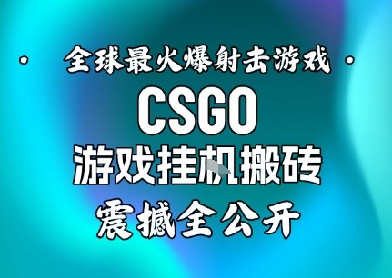【年底大揭秘】基于全球最火爆的射击CSGO游戏挂G搬砖，日入5张+，震撼公开-愛營銷俱樂部