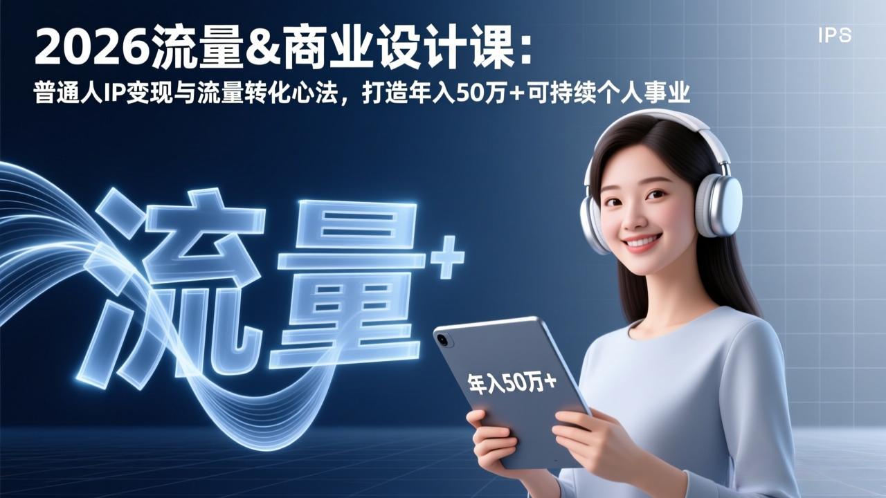 2026流量&商业设计课:普通人IP变现与流量转化心法,打造年入50万+可持续个人事业-愛營銷俱樂部