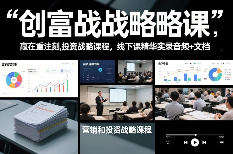 创富战略课，赢在重注时刻，营销和投资战略课程，线下课精华实录音频+文档-愛營銷俱樂部