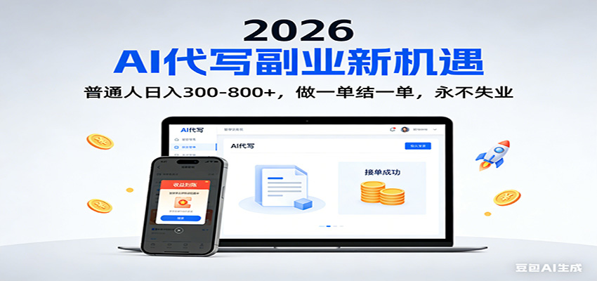 2026 副业首选！AI 代写日入 300-800，普通人0门槛，做一单结一单！-愛營銷俱樂部