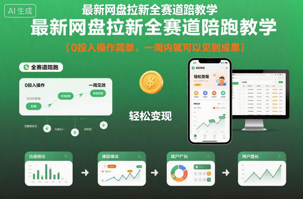 最新网盘拉新全赛道陪跑教学,0投入操作简单,一周内就可以见到成果-愛營銷俱樂部