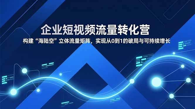 企业短视频流量转化营，构建“海陆空”立体流量矩阵，实现从0到1的破局与可持续增长-愛營銷俱樂部