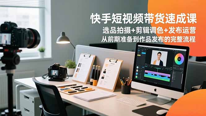 快手短视频带货速成课，选品拍摄+剪辑调色+发布运营，从前期准备到作品发布的完整流程-愛營銷俱樂部