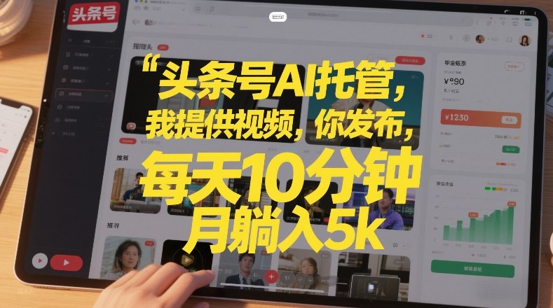 头条号AI托管，我提供视频，你发布，每天10分钟，月躺入5k+【揭秘】-愛營銷俱樂部