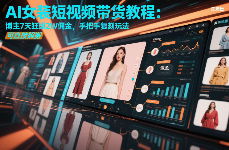 AI女装短视频带货教程：博主7天狂賺2W佣金，手把手复刻玩法，可直接照搬-愛營銷俱樂部