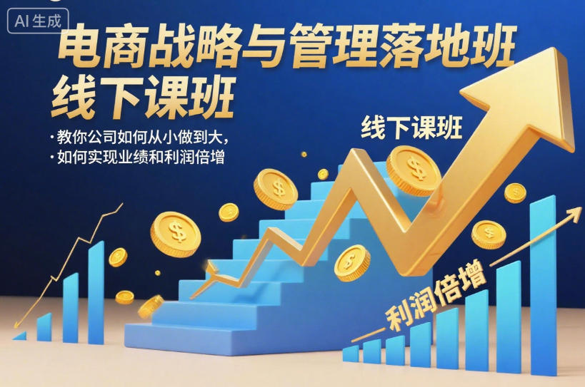 电商战略与管理落地班线下课，教你公司如何从小做到大，如何实现业绩和利润倍增【录音】-愛營銷俱樂部