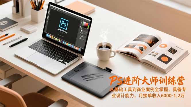 PS进阶大师训练营，从基础工具到商业案例全掌握，具备专业设计能力，月接单收入6000-1.2万-愛營銷俱樂部
