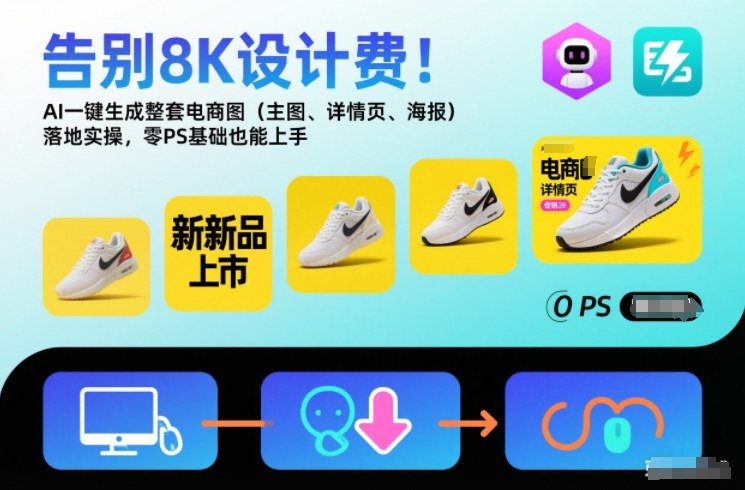 告别8K设计费！AI一键生成整套电商图(主图、详情页、海报)落地实操，零PS基础也能上手-愛營銷俱樂部