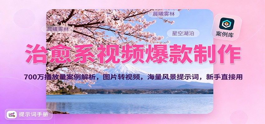 治愈系视频爆款制作，700万播放量案例解析，图片转视频，海量风景提示词，新手直接用-愛營銷俱樂部