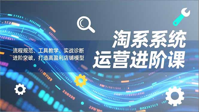 淘系系统运营进阶课2.0，流程规范、工具教学、实战诊断，进阶突破，打造高盈利店铺模型-愛營銷俱樂部