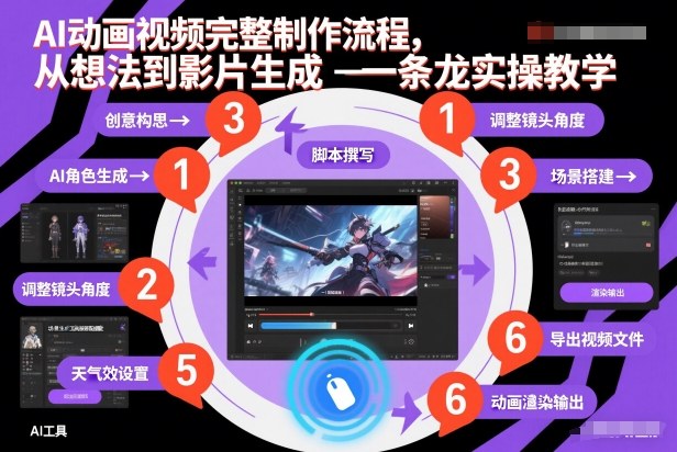 AI动画视频完整制作流程，从想法到影片生成一条龙实操教学-愛營銷俱樂部