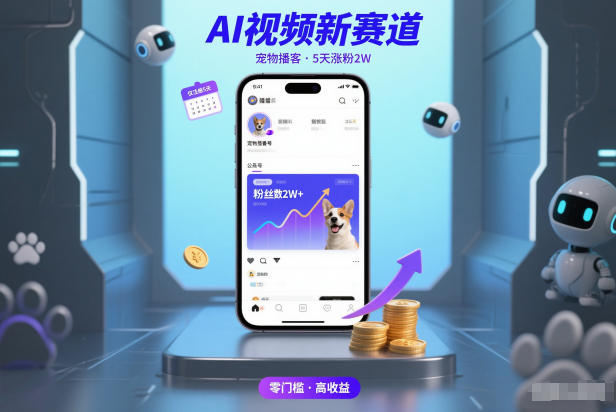 AI视频新赛道，宠物播客仅注册5天涨粉2W，收益非常可观-愛營銷俱樂部