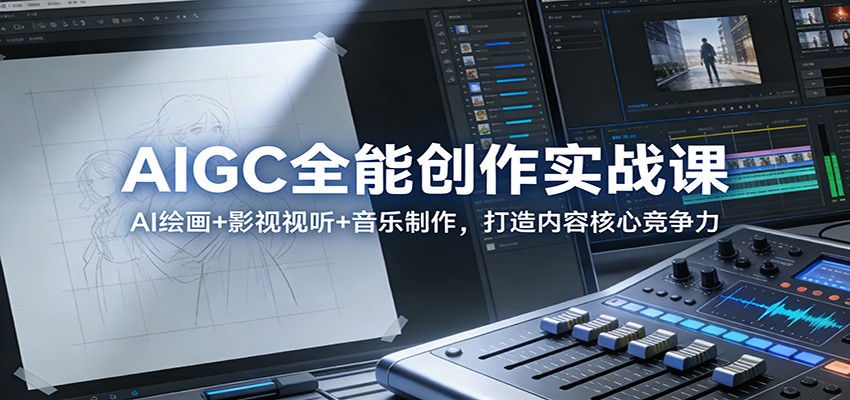 AIGC全能创作实战课:AI绘画+影视视听+音乐制作,打造内容核心竞争力-愛營銷俱樂部
