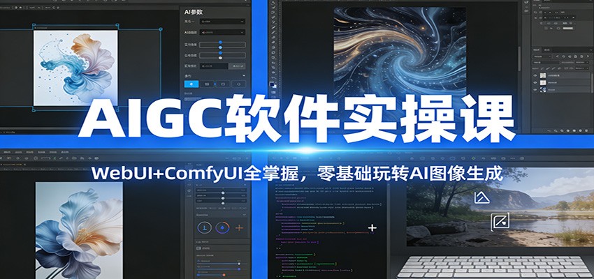 AIGC软件实操课:WebUI+ComfyUI全掌握,零基础玩转AI图像生成-愛營銷俱樂部