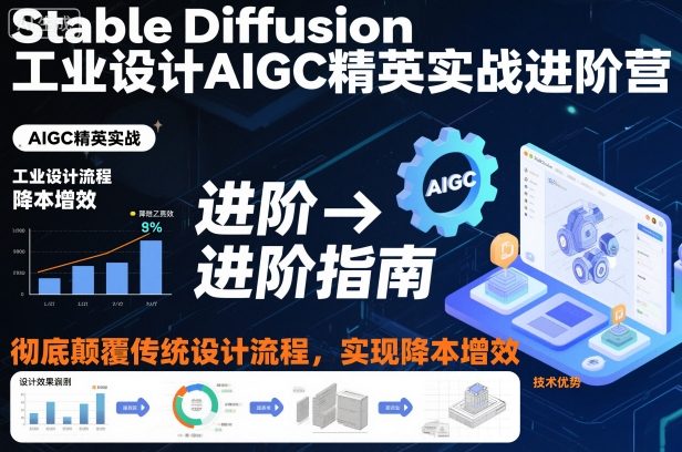 Stable Diffusion工业设计AIGC精英实战进阶营，彻底颠覆传统设计流程，实现降本增效-愛營銷俱樂部