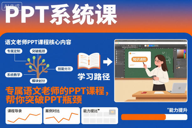 PPT系统课，专属语文老师的PPT课程，帮你突破PPT瓶颈-愛營銷俱樂部