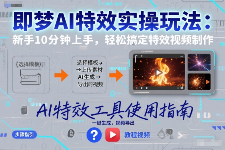 即梦AI特效实操玩法：新手10分钟上手，轻松搞定特效视频制作-愛營銷俱樂部