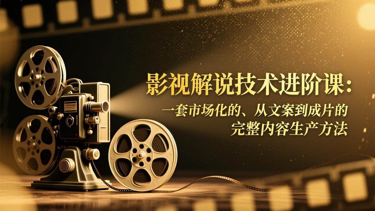 影视解说技术进阶课:一套市场化的、从文案到成片的完整内容生产方法-愛營銷俱樂部