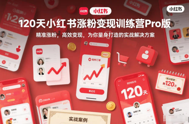 120天小红书涨粉变现训练营Pro版，精准涨粉，高效变现，为你量身打造的实战解决方案-愛營銷俱樂部