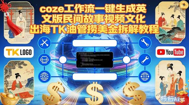 Coze扣子工作流一键生成英文版民间故事视频，文化出海TK油管捞美金拆解教程-愛營銷俱樂部