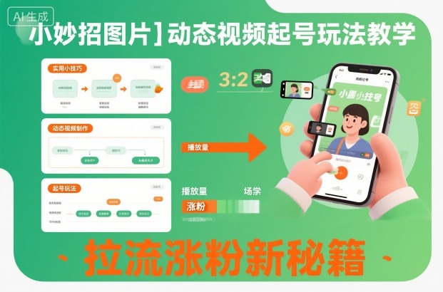 小妙招图片＋动态视频起号玩法教学，拉流涨粉新秘籍-愛營銷俱樂部