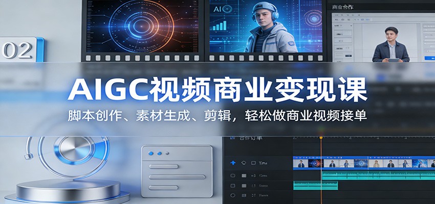 AIGC视频商业变现课:脚本创作、素材生成、剪辑,轻松做商业视频接单-愛營銷俱樂部