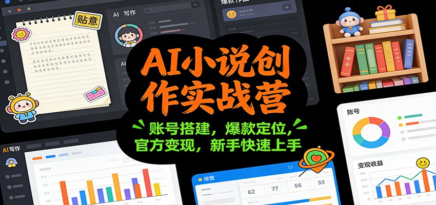 AI小说创作实战营：账号搭建，爆款定位，官方变现，新手快速上手-愛營銷俱樂部