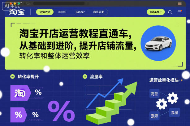 淘宝开店运营教程直通车，从基础到进阶，提升店铺流量，转化率和整体运营效率(更新11月)-愛營銷俱樂部