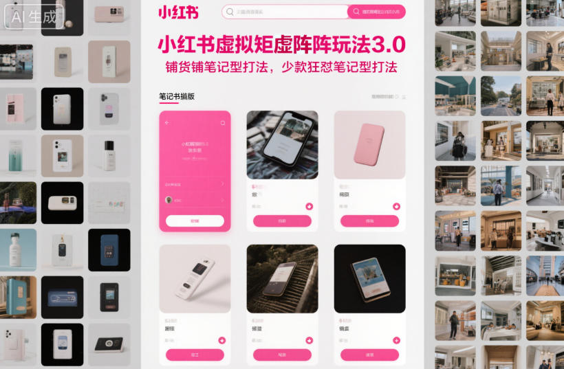 小红书虚拟矩阵玩法3.0，铺货铺笔记型打法，少款狂怼笔记型打法-愛營銷俱樂部