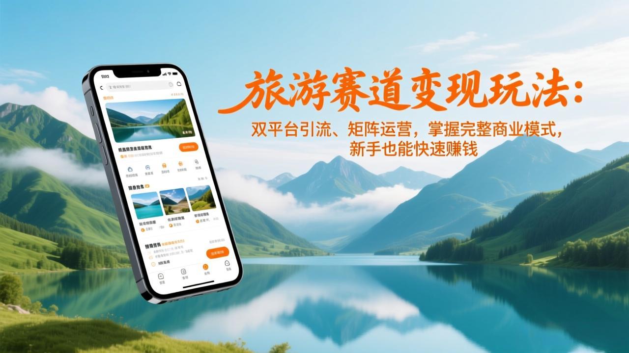 旅游赛道变现玩法：双平台引流、矩阵运营，掌握完整商业模式，新手也能快速赚钱-愛營銷俱樂部