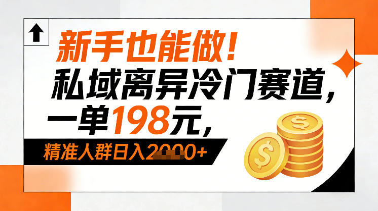新手也能做！私域离异冷门赛道，一单198，精准人群日入1k+-愛營銷俱樂部