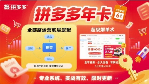 拼多多年卡，拼多多全链路运营底层逻辑，超级爆单术【更新12月】-愛營銷俱樂部