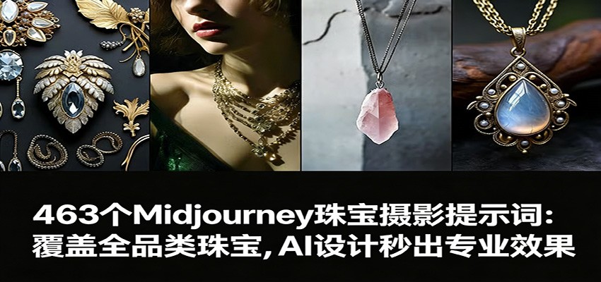 图片[1]-463个Midjourney珠宝摄影提示词：覆盖全品类珠宝，AI设计秒出专业效果-愛營銷俱樂部