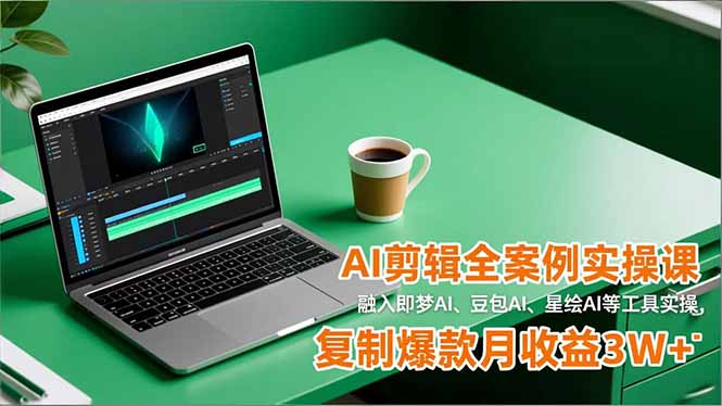 AI剪辑全案例实操课,融入即梦AI、豆包AI、星绘AI等工具实操,复制爆款月收益3W+-愛營銷俱樂部