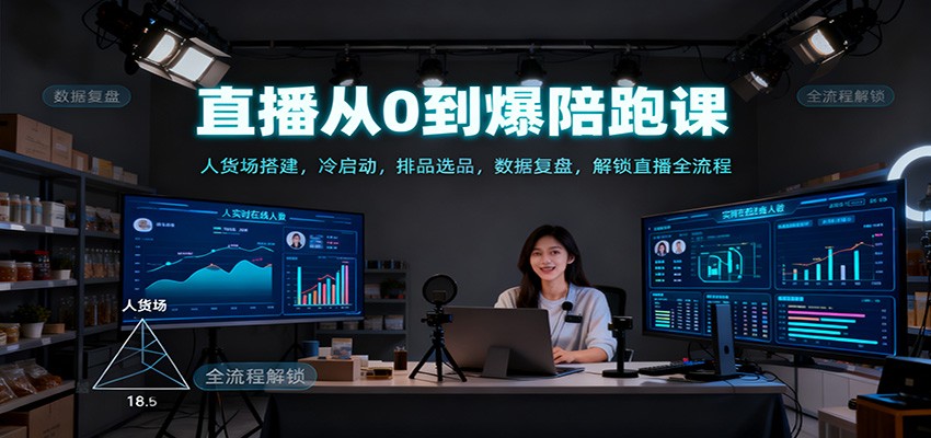 直播从0到爆陪跑课：人货场搭建，冷启动，排品选品，数据复盘，解锁直播全流程-愛營銷俱樂部